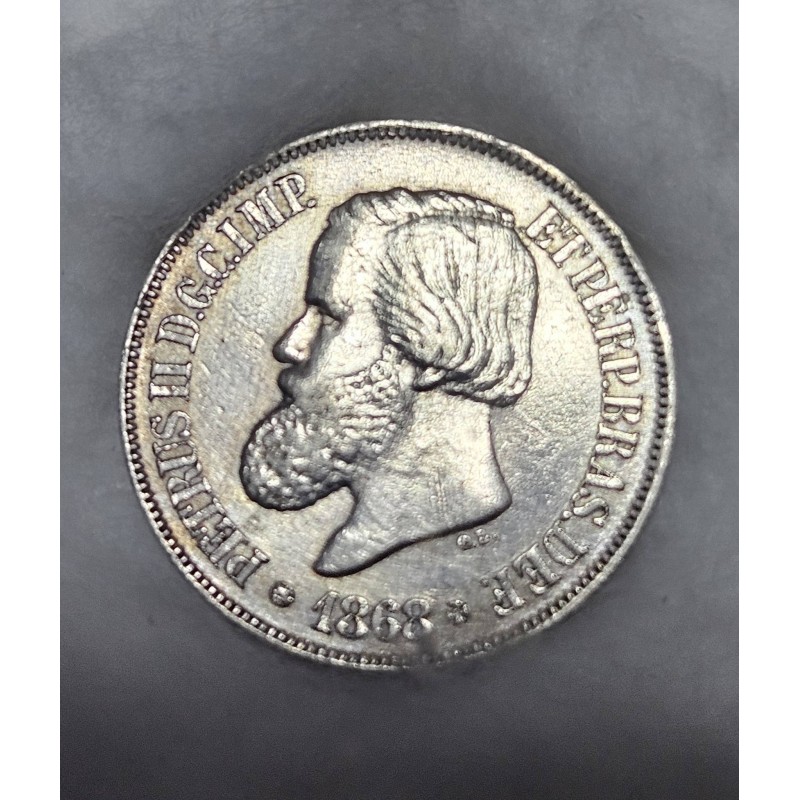 Moeda Brasil 500 réis 1868 MBCS Império Dom Pedro II