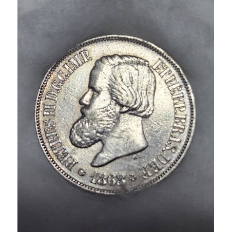 Moeda Brasil 500 réis 1868 MBCS Império Dom Pedro II