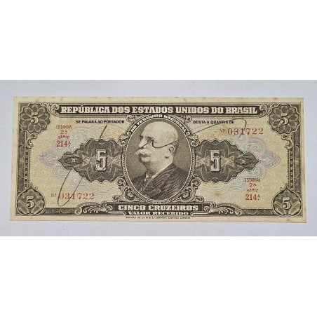 Cédula Brasil 5 cruzeiros C065 MBC Autografada