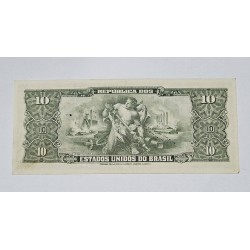 Cédula Brasil 10 cruzeiros C075 soberba Autografada