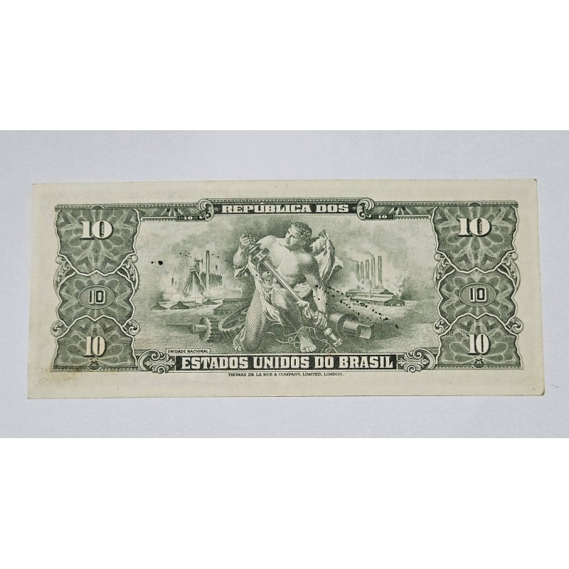 Cédula Brasil 10 cruzeiros C075 soberba Autografada