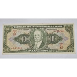 Cédula Brasil 10 cruzeiros C075 soberba Autografada