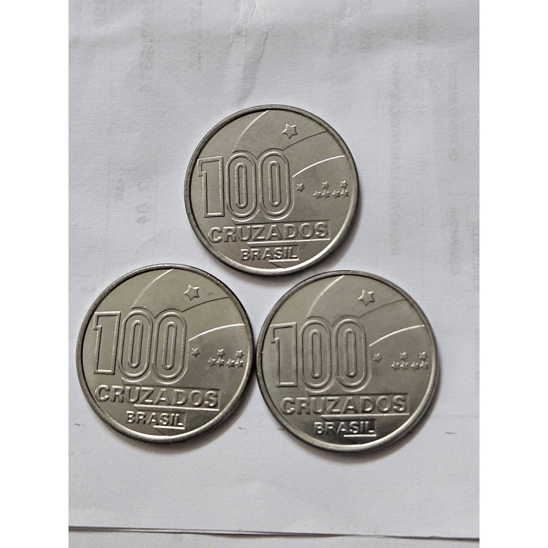 Moedas série Axé Pai Mãe e filho 100 cruzados 1988 FC