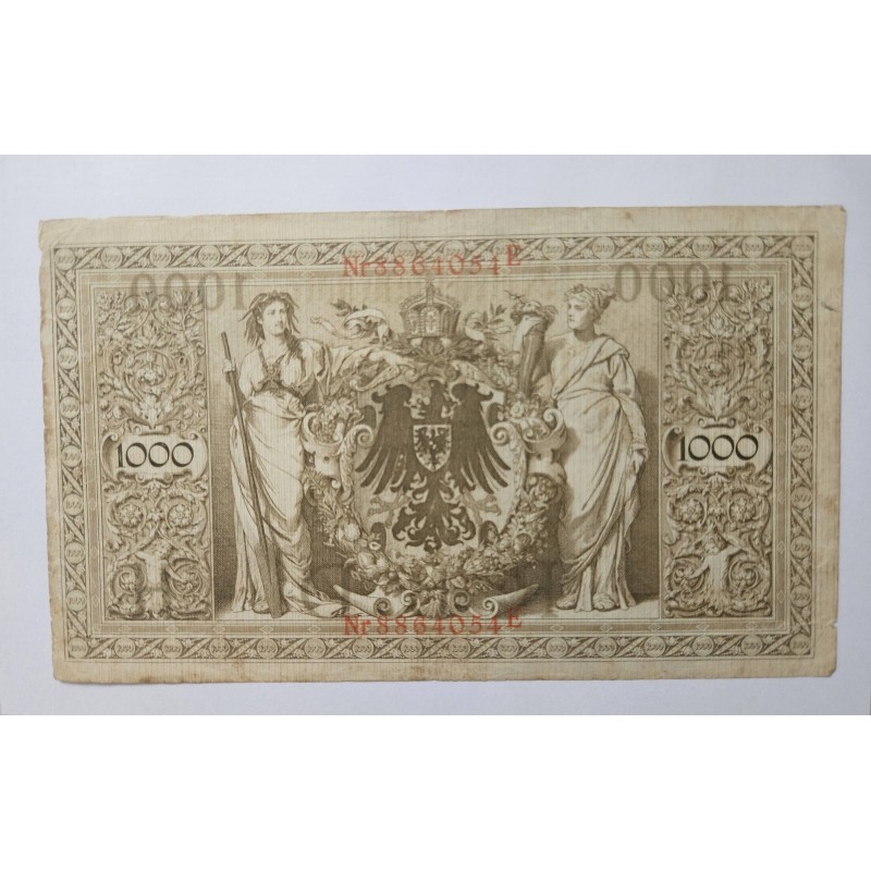 Cédula da Alemanha 1000 reichmarks 1910 MBC