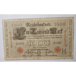 Cédula da Alemanha 1000 reichmarks 1910 MBC