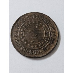 Moeda Brasil 40 réis 1910 bronze república