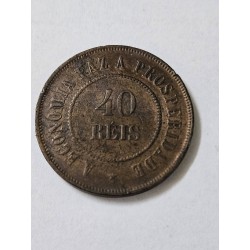 Moeda Brasil 40 réis 1910 bronze república
