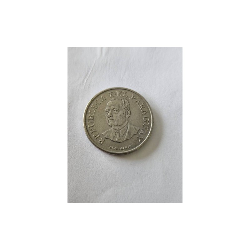 Venda de moeda rara do Paraguai de 10 Guaranis de 1976. Item de coleção com o busto do Gral. Garay e cabeça de boi, ideal para n