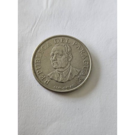 Venda de moeda rara do Paraguai de 10 Guaranis de 1976. Item de coleção com o busto do Gral. Garay e cabeça de boi, ideal para n