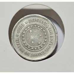 Moeda Brasil Republica 100 réis 1889 reverso horizontal