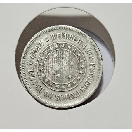 Moeda Brasil Republica 100 réis 1889 reverso horizontal