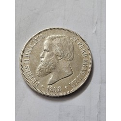 Moeda brasil império 2000 réis 1888 Dom Pedro II prata Soberba Terceiro Sistema