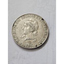 Moeda Brasil 2000 réis 1907 XX gramas prata MBC