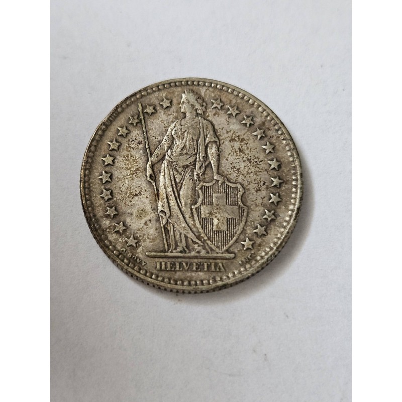 Moeda da Suíça 2 francos 1932 prata