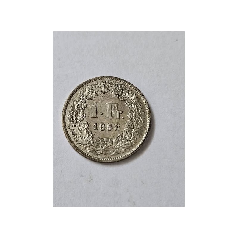 Moeda da Suíça 1 franco 1958 prata
