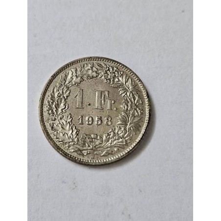 Moeda da Suíça 1 franco 1958 prata