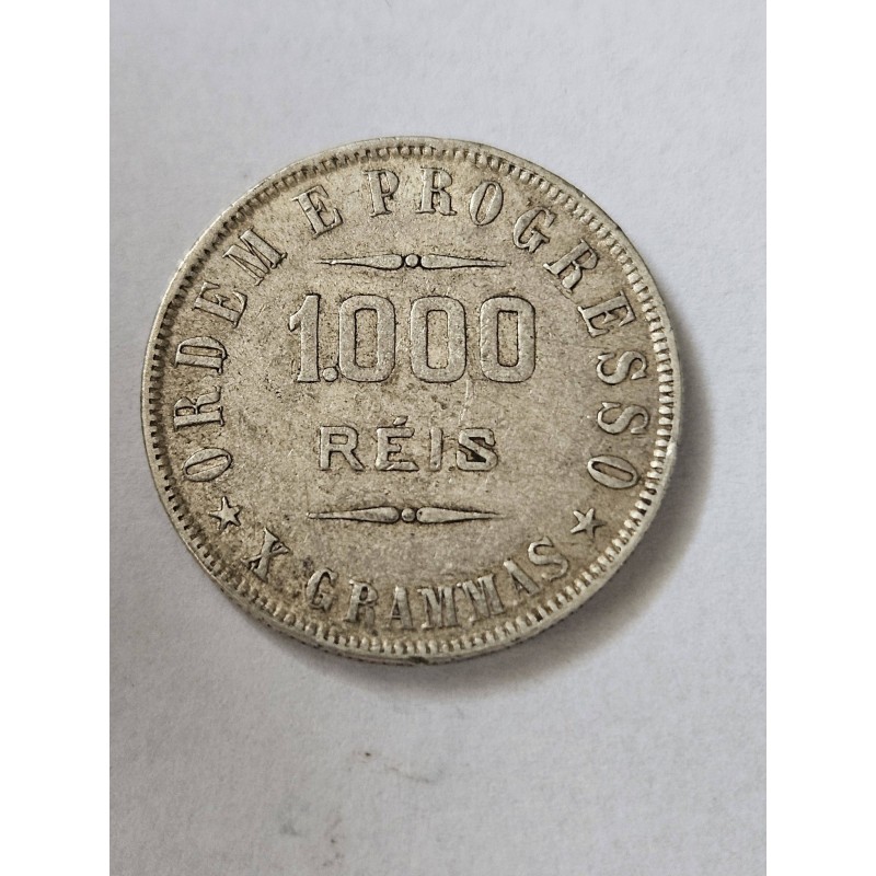 Moeda brasil republica 1000 réis 1910 X gramas MBC