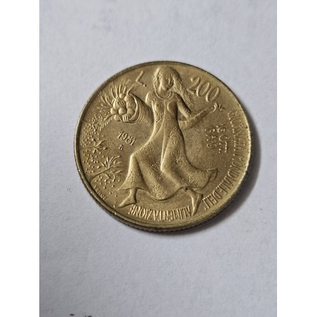 Moeda da Itália 200 liras 1981 FAO