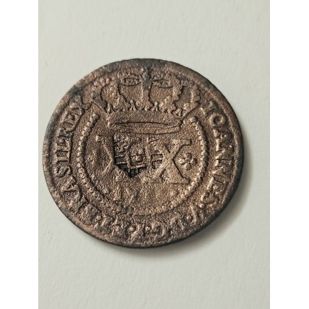 Moeda Brasil Cobre XX réis 1735 carimbo escudete