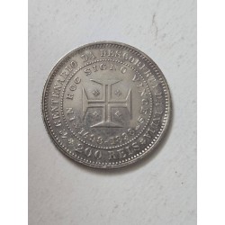 Moeda de Portugal 200 réis 1898 centenário descoberta das índias Prata