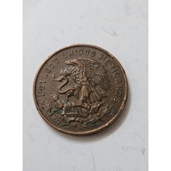 Venda de moeda rara de 20 centavos do México de 1964. Item de coleção com a Pirâmide do Sol e a águia mexicana, ideal para numis