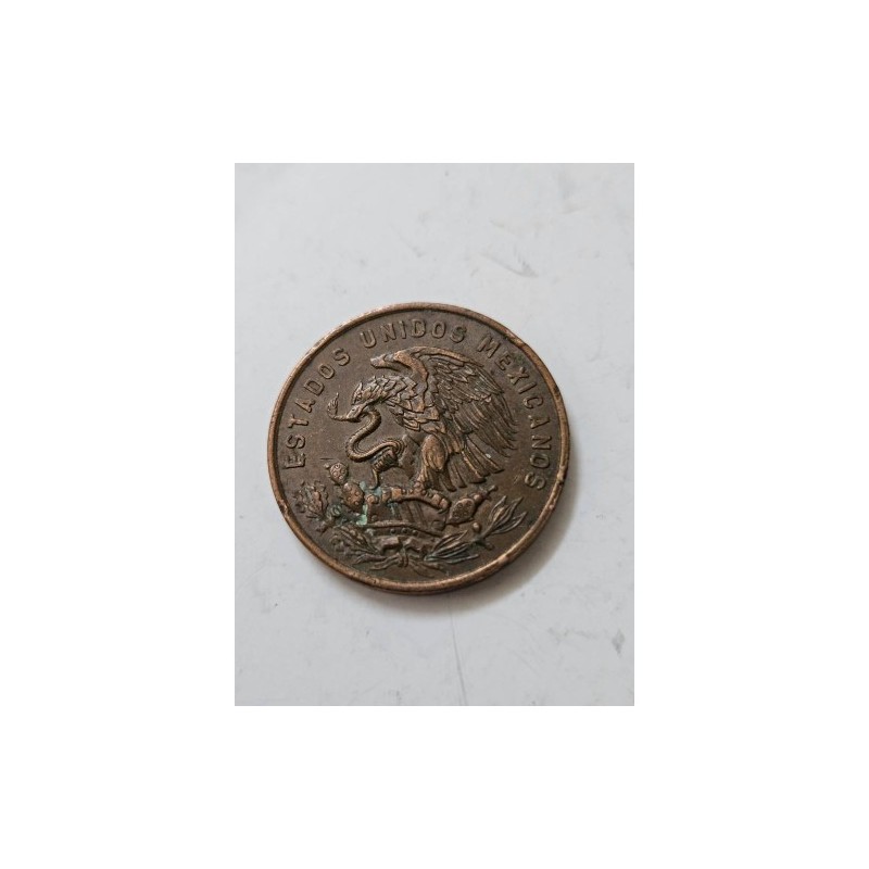 Venda de moeda rara de 20 centavos do México de 1964. Item de coleção com a Pirâmide do Sol e a águia mexicana, ideal para numis