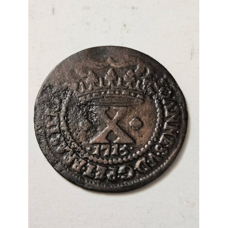 Moeda Brasil Colonia X réis 1715 C026