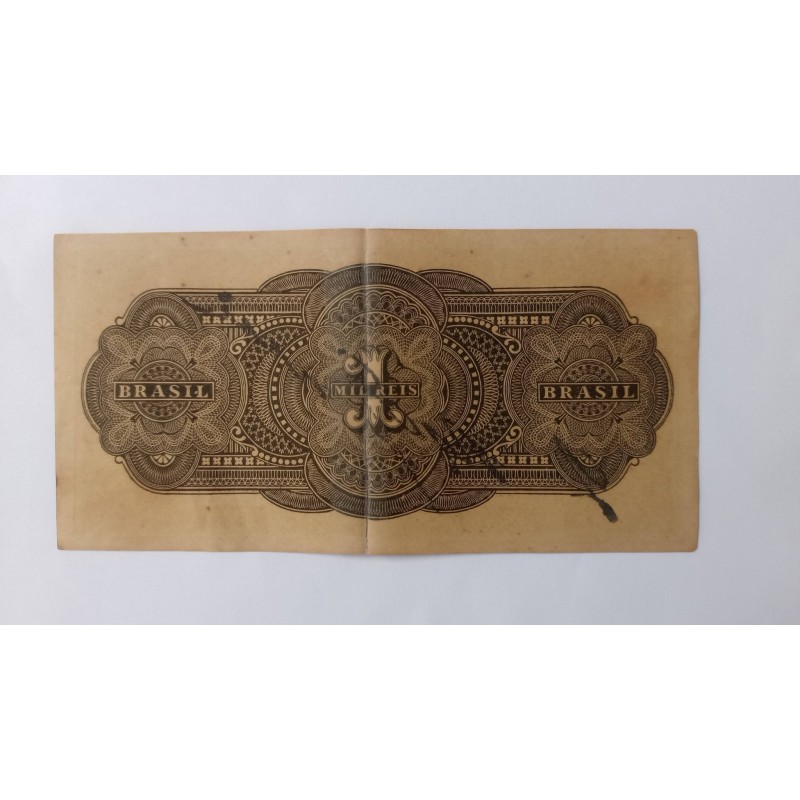 Cédula Breasil 1 mil reis R080 com fita durex no reverso