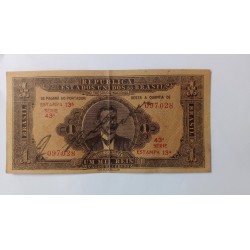 Cédula Breasil 1 mil reis R080 com fita durex no reverso