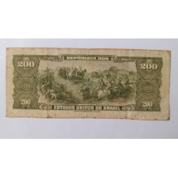 Cédula do Brasil 200 cruzeiros autografada mbc Dom Pedro I