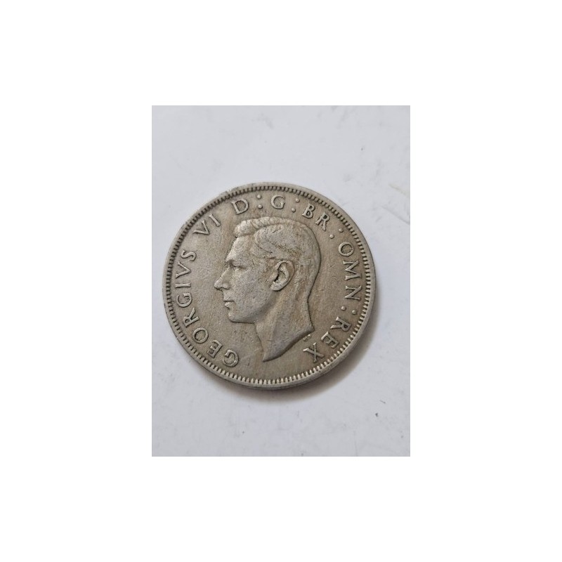 Venda de moeda Half Crown (Meia Coroa) da Inglaterra de 1948, com o Rei George VI e o Brasão Real. Item raro e histórico para co