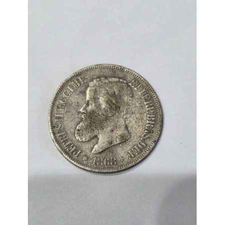Moeda brasil império 500 réis 1868 prata MBC