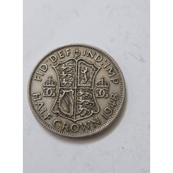 Venda de moeda Half Crown (Meia Coroa) da Inglaterra de 1948, com o Rei George VI e o Brasão Real. Item raro e histórico para co
