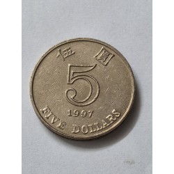 Moeda de Hong Kong 5 dólares 1997