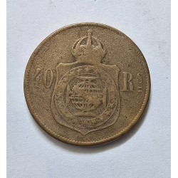 Moeda Brasil 40 Reis 1878 Império MBC