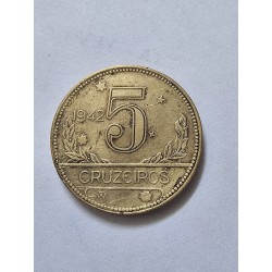 Moeda Brasil 5 cruzeiros 1942 data dificil