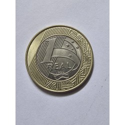 Moeda Brasil 1 real 1998 Flor de Cunho