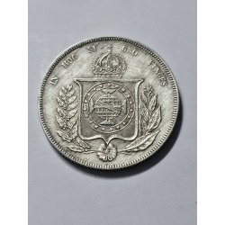 Moeda Brasil Império 1000 Reis 1859 prata MBC