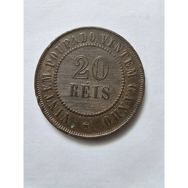 Moeda Brasil republica 20 Reis 1912 data escassa Vintém