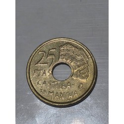 Moeda da Espanha 25 pesetas 1996 Castilla la Mancha
