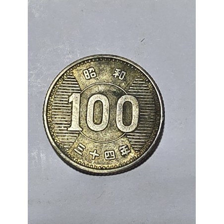 Moeda do Japão 100 yenes 1959 Showa prata .600 4,8g