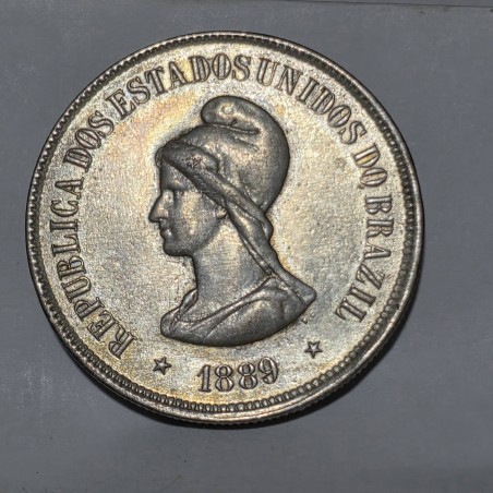 Moeda Brasil 1000 Reis 1889 república prata