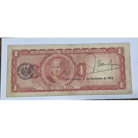 Cédula de El Salvador 1 colon 1972 Cristóvão Colombo Mbc