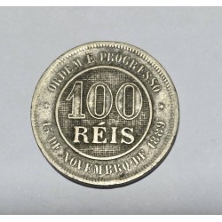 Moeda Brasil 100 Reis 1889 república