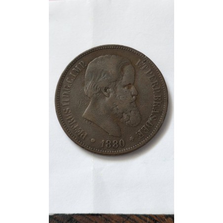Moeda de 40 Réis 1880 | Império do Brasil | D. Pedro II - Raridade