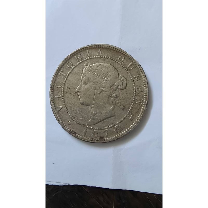 Moeda 1 Penny Jamaica 1870 | Victoria Queen | Escassa e Rara