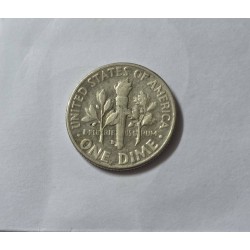 Moeda dos Estados Unidos USA 1 dime 1963 prata