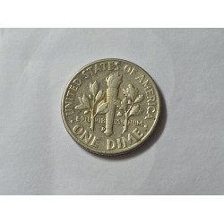 Moeda dos Estados Unidos USA 1 dime 1960 prata