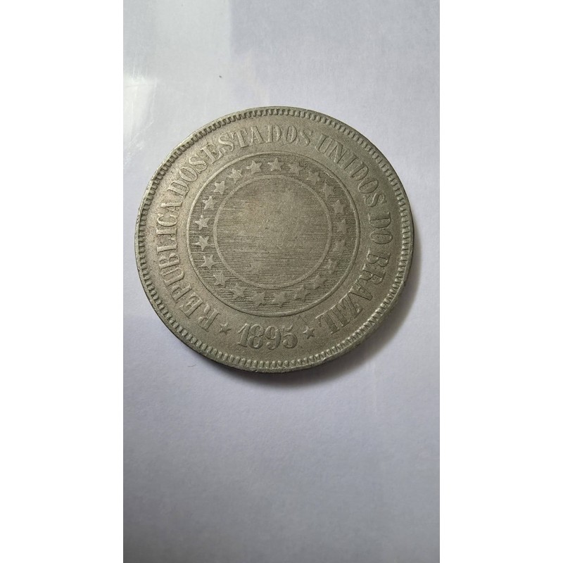 Moeda Brasil republica 200 Reis 1895 MBC