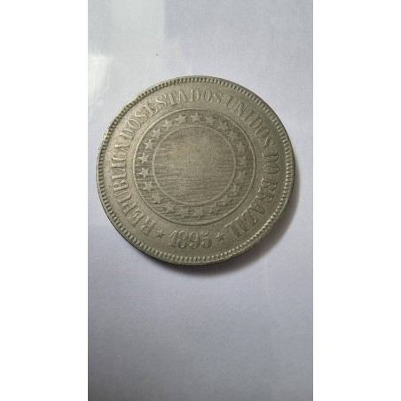 Moeda Brasil republica 200 Reis 1895 MBC